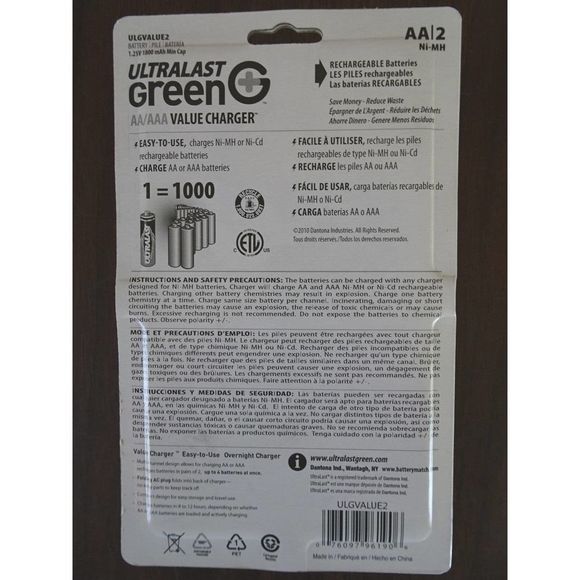 New Ultralast Green ULGVALUE2 Charger AA batteries - Picture 6 of 6